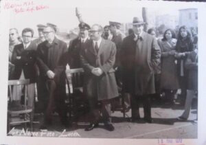 Lucera - Catalano Angelo Direttore (al centro), Preside Grasso (a sx), Raffaele Preziuso, Lello Preziuso e Segretario Antonio Goffredo - Festa degli Alberi 1972 - Foto di Lena Catalano