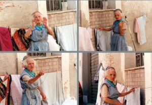 Lucera - Clemente Maria 'A matte Vrascianelle' uscita di senno per aver visto morire il figlioletto sotto la ruota di un "trajino" - Via Barone 1981 - Foto di Sandro Apollo