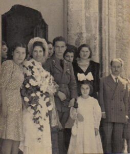 Lucera - Bottone Nicola e Sassi Enrica, matrimonio nella Cattedrale 25-9- 1941, con Maria Sassi e Sig. Picaro