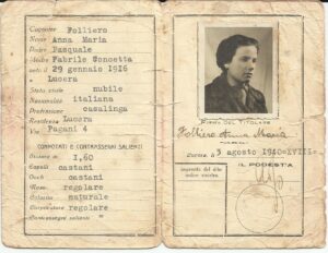 Lucera - Folliero Anna Maria - Carta d'identità di mia madre del 1940 - Foto di Di Siena Vincenzo