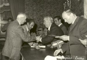 Lucera - Colangelo Dott. Giacchino (mio nonno), Umberto Mentana, Avv. Vincenzo Scarano. Avv. Biagio Di Giovine, anni 70 - Foto di Francesco Schiavone
