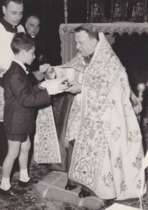 Lucera - Cappella di Sant'Anna - Prima Comunione e Cresima di Deni Catalano, con Mons. Valentino Vailati il 23/05/1963 - Foto di Lena Catalano