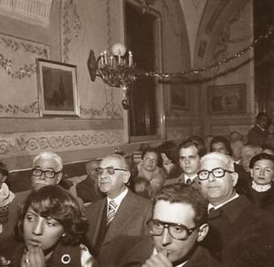 Lucera - Circolo Unione 1980 - Festa degli auguri: In 2^ fila da sinistra: il Dott. Ettore Mezzino, Dr. G. De Peppo e Dr. R. Lupo