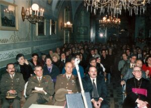 Lucera - Circolo Unione 1987 - Conferenza Avv. Visciani - Invitati Col. Iaione, Col. Barbato, Magg. Iliceto, Vescovo Castielli