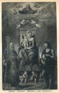 Lucera - Basilica Cattedrale 1937 - Madonna e Santi del Santacroce