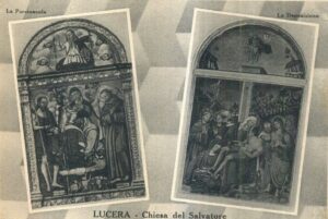 Lucera - Chiesa del SS Salvatore e Convento di San Pasquale 1937-Due dipinti su tavola del 500