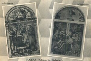 Lucera - Chiesa del SS Salvatore e Convento di San Pasquale 1937-Due dipinti su tavola del 500