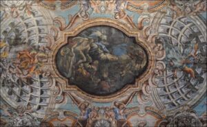 Lucera - Chiesa di Santa Maria della Pietà - Soffitto ligneo con tele (sec. XVII-XVIII) - Particolare