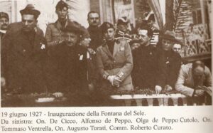 Lucera - Piazza del Carmine, inaugurazione della fontana del Sele - 19-06-1927