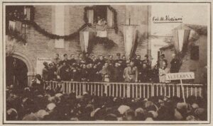 Lucera - Piazza del Carmine, inaugurazione della fontana del Sele - 19-06-1927 - Segretario del PNF Augusto Turati