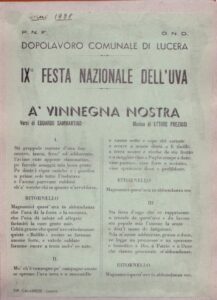 Lucera - Questa è la prima versione della più nota composizione A' VENNEGNA LUCERINA 1938 - Foto di Lello Preziuso