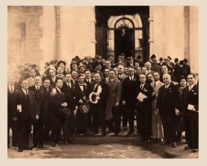 Lucera - Sciarrillo Matteo partecipa come delegato alla riunione dell'Associazione Nazionale Mutilati e Invalidi di Guerra - Roma, anni 30