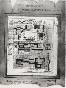 Antica pianta di una parte della città di Lucera 1736