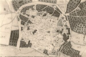 Particolare tratto dalla pianta topografica dell'agro lucerino realizzata da Gaetano Carrara, regio agrimensore e architetto nel 1816 (custodita nel museo Fiorelli)