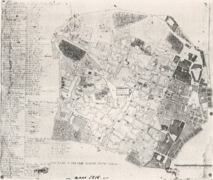 Pianta topografica di Lucera realizzata da Gaetano Carrara, regio agrimensore e architetto - A. D. 1816