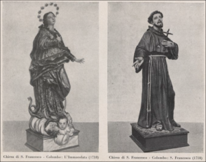 Lucera - Chiesa di San Francesco 1937 . Statue fatte scolpire dal Servo di Dio Francesco Antonio Fasani