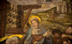 Lucera - Chiesa S. Domenico - Particolare dell'affresco XIV sec