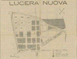 LUCERA NUOVA da Il Saraceno del 06.07.1911 - La nascita del Rione Porta Croce al Piano dei Puledri (progetto dell'ing. Agerico Colasanto) - Foto diWalter di Pierro