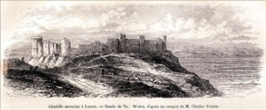 Lucera - Fortezza svevo-angioina 1877 - Disegno di TH Weber- Opera - Le tour du mond- di Edouar Charto