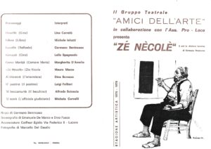 Lucera - Gruppo Teatrale Amici dell'Arte 1975 - 'Ze Necole' - Locandina