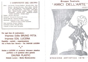 Lucera - Gruppo Teatrale Amici dell'Arte 1976