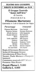 Lucera - Gruppo Teatrale Amici dell'Arte 1984 'Filumena Marturno' - Locandina