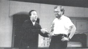 Lucera - Gruppo Teatrale Amici dell'Arte 1989 - 'I pizzuttar' - Una scena di 'Mbristem'a soret' con Arturo Monaco e lello Spagnuolo