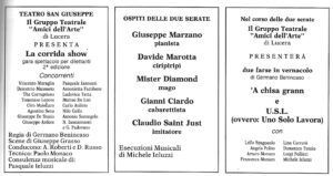 Lucera - Gruppo Teatrale Amici dell'Arte 1989 - Teatro San Giuseppe - Locandina