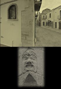 Lucera - Maschera apotropaica all'ngolo tra via D'amely e via Ardito