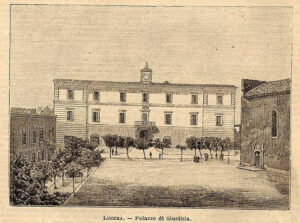 Lucera - Piazza Tribunali - Palazzo di Giustizia 1860 (Incisione)