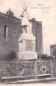 Lucera - Piazza Tribunali 1910- Monumento a Ruggero Bonghi