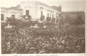 Lucera - Piazza del Carmine (ex Piazza R. Bonghi) - Inaugurazione della fontana del Sele 1927