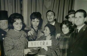 Lucera - Campanile Sera 1960 - Da sx Pellegrino Bucci, Clelia Pedicino, Aldo Volpe, Fiorella Bizzarri, Costantino Dell'Osso