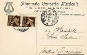Cartolina Rinomato Concerto Bandistico 'Silvio Mancini'- Direttore Raffaele Massariello- 1945 - Foto postata da Antonio Iliceto