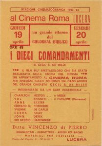 Lucera - Cinema Roma - Volantino pubblicitario ideato da Romano Di Pierro - Foto di Walter di Pierro