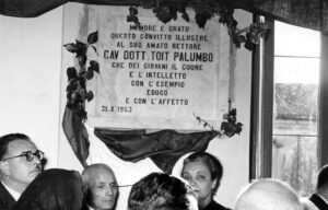 Lucera - Convitto Nazionale Ruggero Bonghi 1953 - Cerimonia in memoria del Rettore Palumbo e posa della lapide commemorativa (oggi sparita)