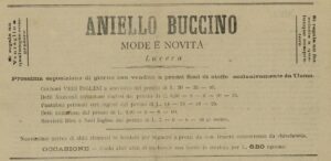 Lucera - Buccino Aniello - Negozio di vestiti e stoffe 1890 - Foto di Tom Palermo