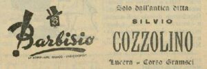 Lucera - Cozzolino Silvio - Cappelleria e camiceria - Dal giornale il Saraceno 1951