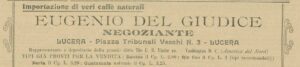 Lucera - Del Giudice Eugenio - Torrefazione - Dal giornale La Pagina della Domenica - Periodico Cattolico 1907 - Foto di Antonio Iliceto