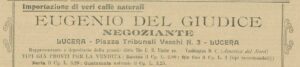 Lucera - Del Giudice Eugenio - Torrefazione - Dal giornale La Pagina della Domenica - Periodico Cattolico 1907 - Foto di Antonio Iliceto
