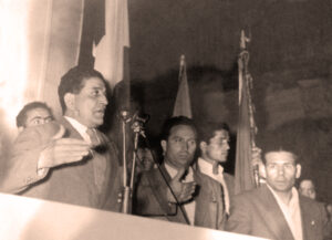 Lucera - Piazza Duomo anni 50 - Giuseppe Di Vittorio e Giuseppe Papa