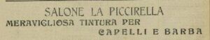 Lucera - La Piccirella - Parrucchiera - Dal giornale IL SARACENO 2 gennaio 1911 - Foto di Antonio Iliceto