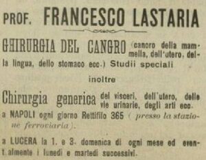 Lucera - Lastaria Francesco - Dal giornale LA VOCE del 1-10-1913