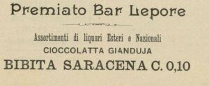 Lucera - Lepore - Bar - Dal giornale IL SARACENO 1911 - Foto di Antonio Iliceto