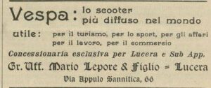 Lucera - Lepore Mario & Figlio - Concessionaria moto - 'IL SARACENO' 1951