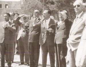 Lucera - Da sx: Giuseppe Papa, avv. Mario Follieri, Pio Petrilli, Sindaco Mario Ferrone, senatore De Giovine e Prignano