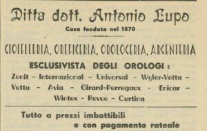 Lucera - Lupo Antonio - Gioielleria - Il giornale 'IL SARACENO' 1951