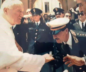 Lucera - Visita di S Santità Giovanni Paolo II 1987 - Cap.no Vigili Urbani Giuseppe Ferosi
