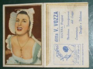 Lucera - Vozza V. - calendarietto pubblicitario anni 50