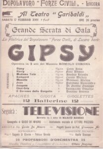 Preziuso Salvatore - Gipsy al Teatro Garibaldi di Lucera 1940